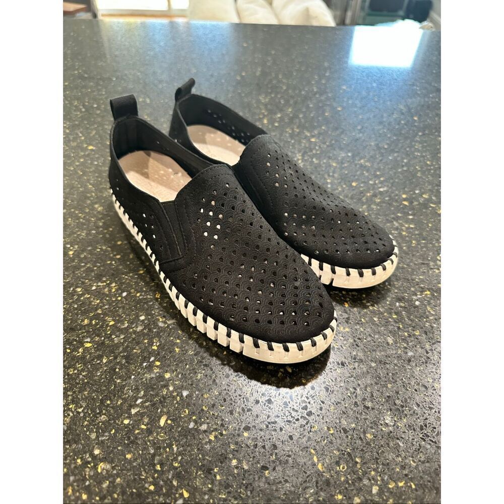 Ilse Jacobsen Black Tulip Slipons